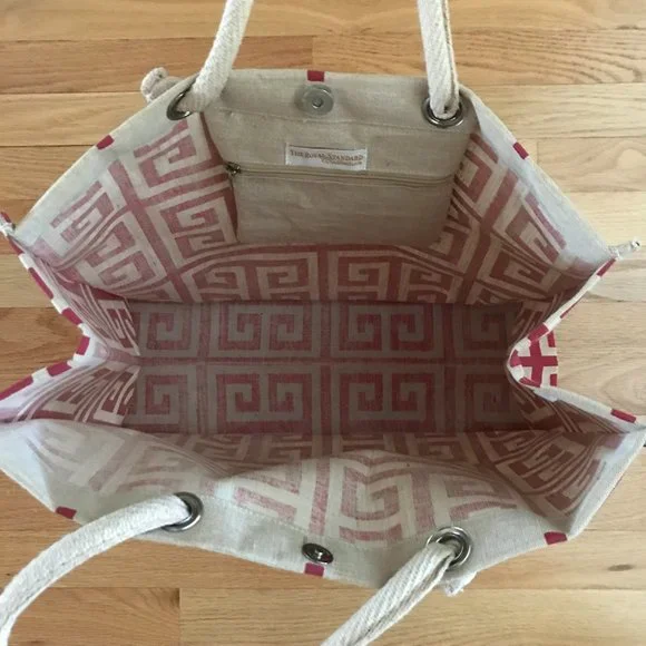 The Royal Standard Red and Tan Canvas Juco Tote - Picture 5 of 10